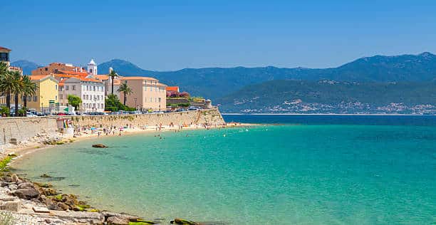 La'bel Balagne : Ajaccio, Corsica Island, France. Coastal Cityscape Panorama